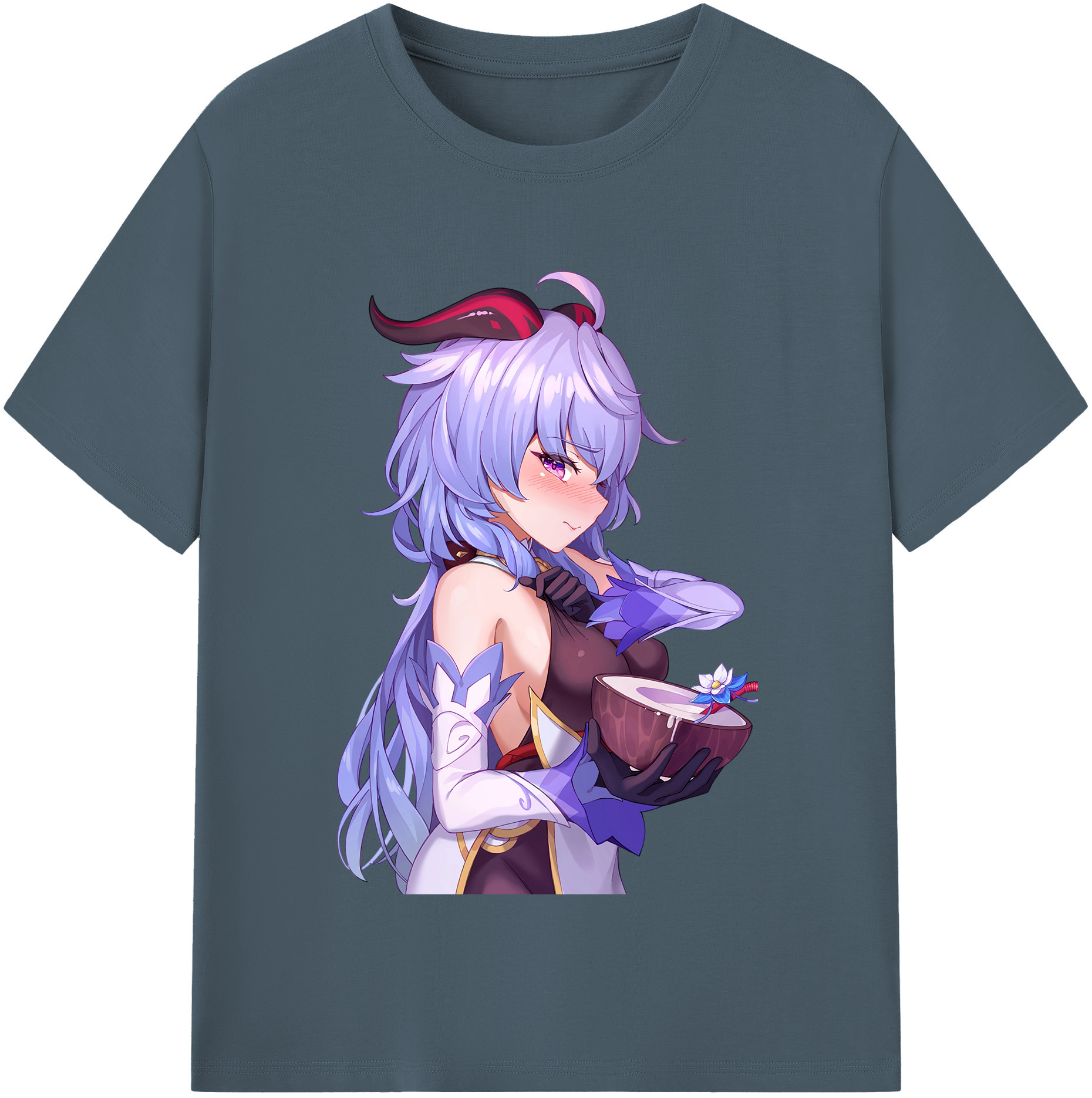 げんし神 甘雨 かんう genshin Ganyu 綿100％半袖Tシャツ（フロントプリント）